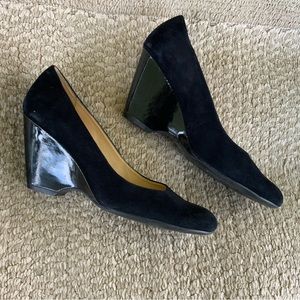 Franco Sarto Leather Platform Black Shoes